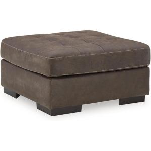 Signature Design by Ashley Maderla Classic Rectangular Tufted Ottoman, Dark Brown(Brown)