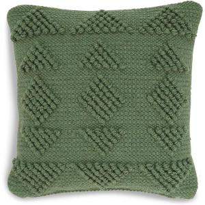 Signature Design by Ashley Rustingmere Casual Square Indoor/Outdoor Pillow with Geometric Design, 16″ x 16″, Green(Green)
