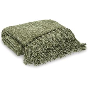Signature Design by Ashley Tamish Contemporary Knotted Throw with Tassel, Green(Green)