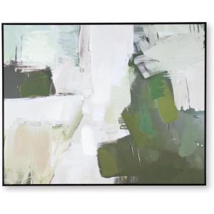 Signature Design by Ashley Vinick Abstract Hand Painted Abstract Wall Art 50 x 40 Inches, Green & White