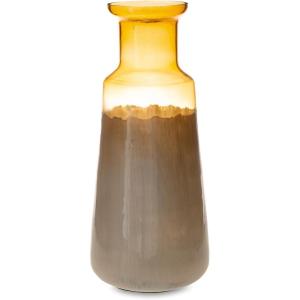 Signature Design by Ashley Wynburg Contemporary Indoor Hand-Painted Glass Vase, White & Light Brown(Large)