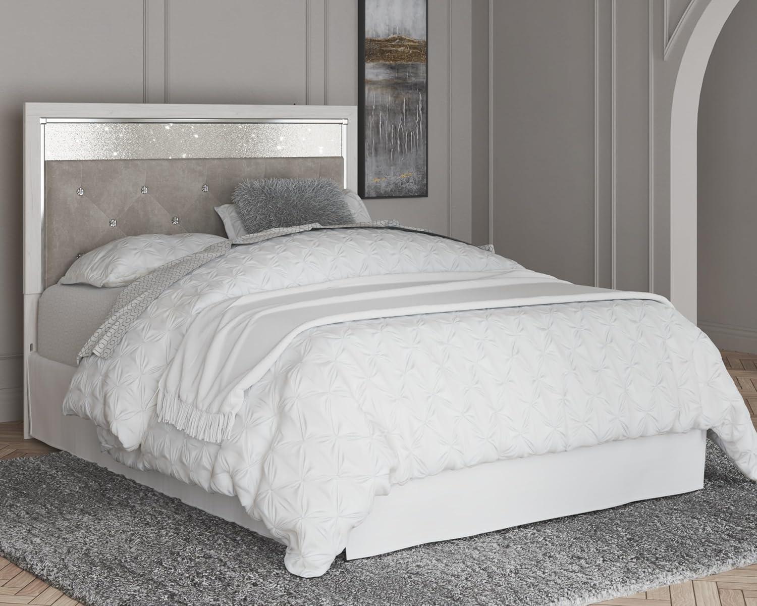 imageSignature Design by Ashley Altyra QueenFull Glam Upholstered Panel Headboard WhiteQueen