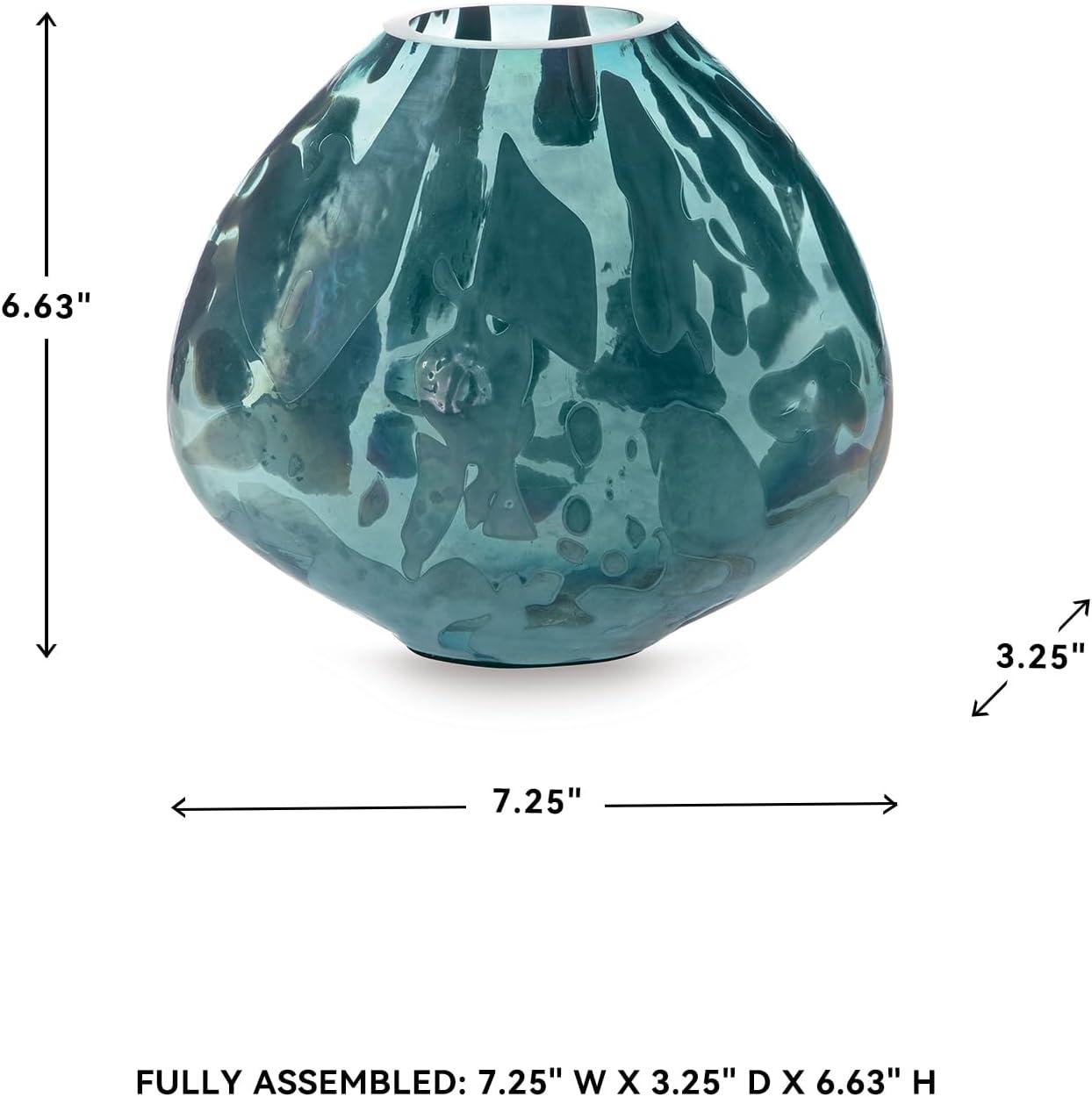 imageSignature Design by Ashley Cartshaw Contemporary Abstract Watertight Glass 1175 Vase GreenGreen