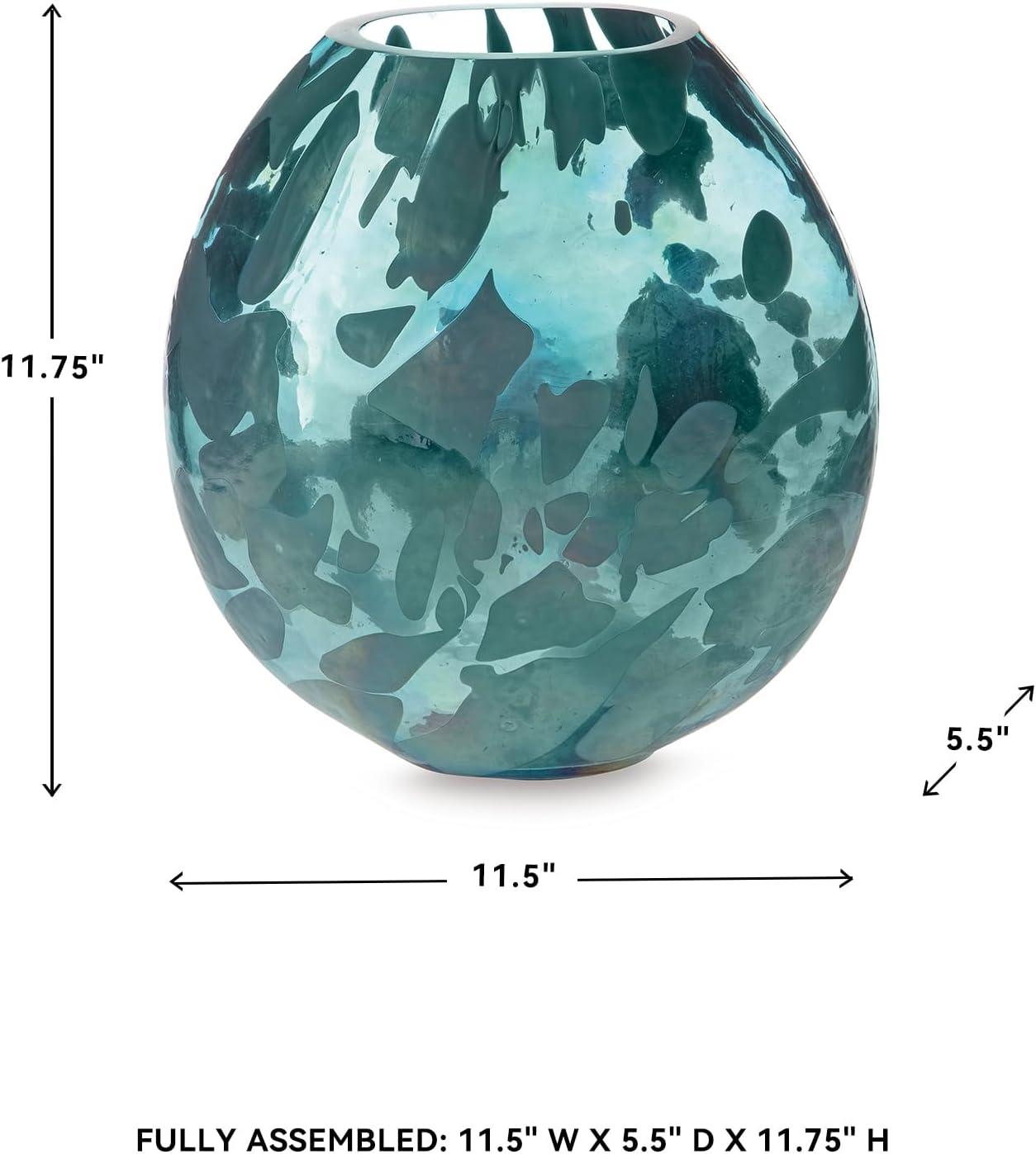 imageSignature Design by Ashley Cartshaw Contemporary Abstract Watertight Glass 1175 Vase GreenGreen