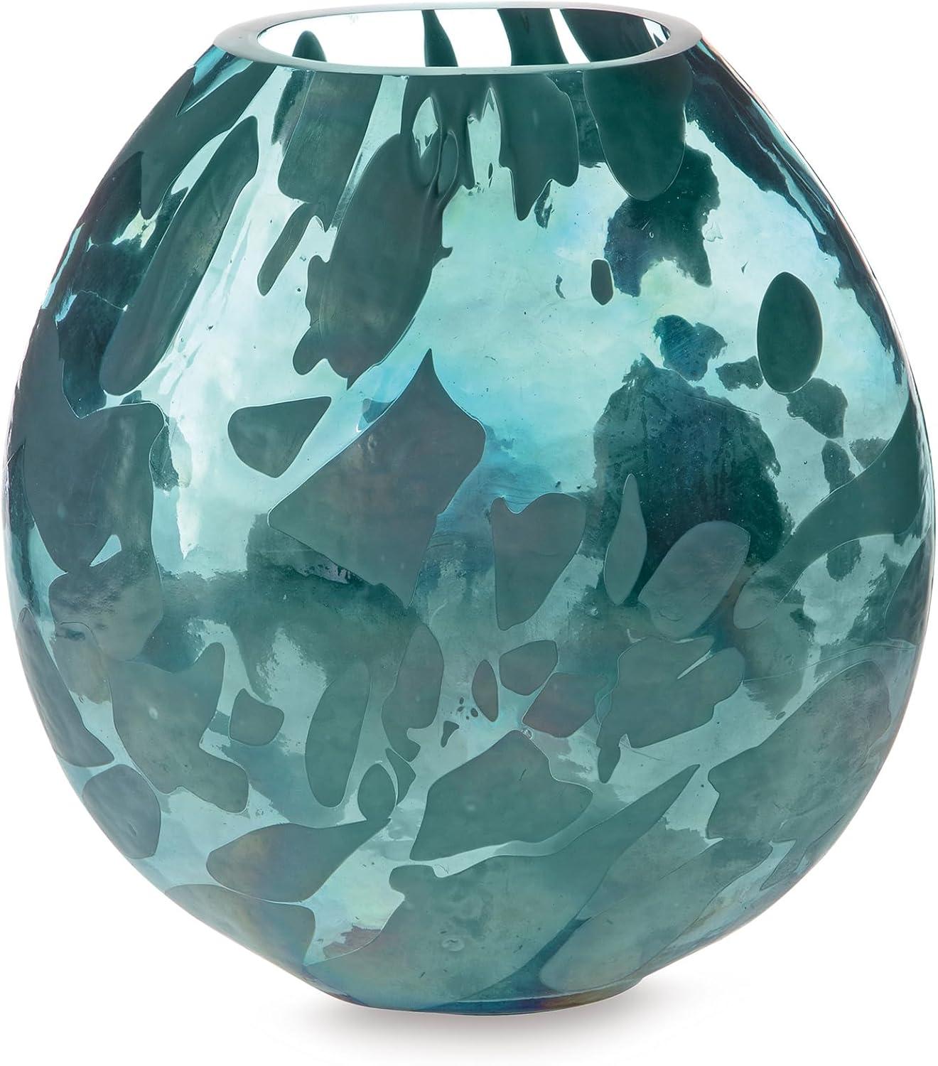 imageSignature Design by Ashley Cartshaw Contemporary Abstract Watertight Glass 1175 Vase GreenGreen