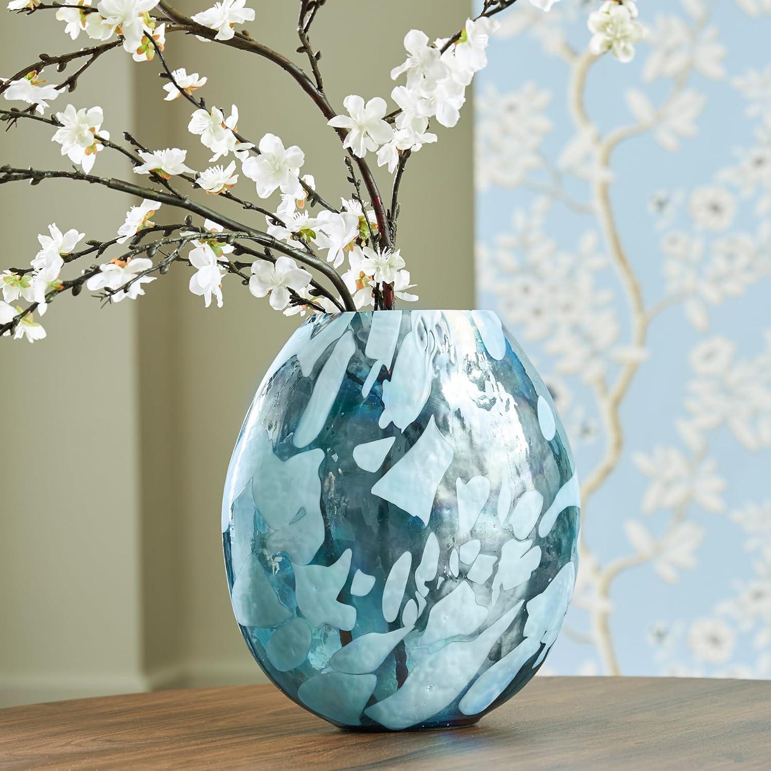 imageSignature Design by Ashley Cartshaw Contemporary Abstract Watertight Glass 1175 Vase GreenGreen