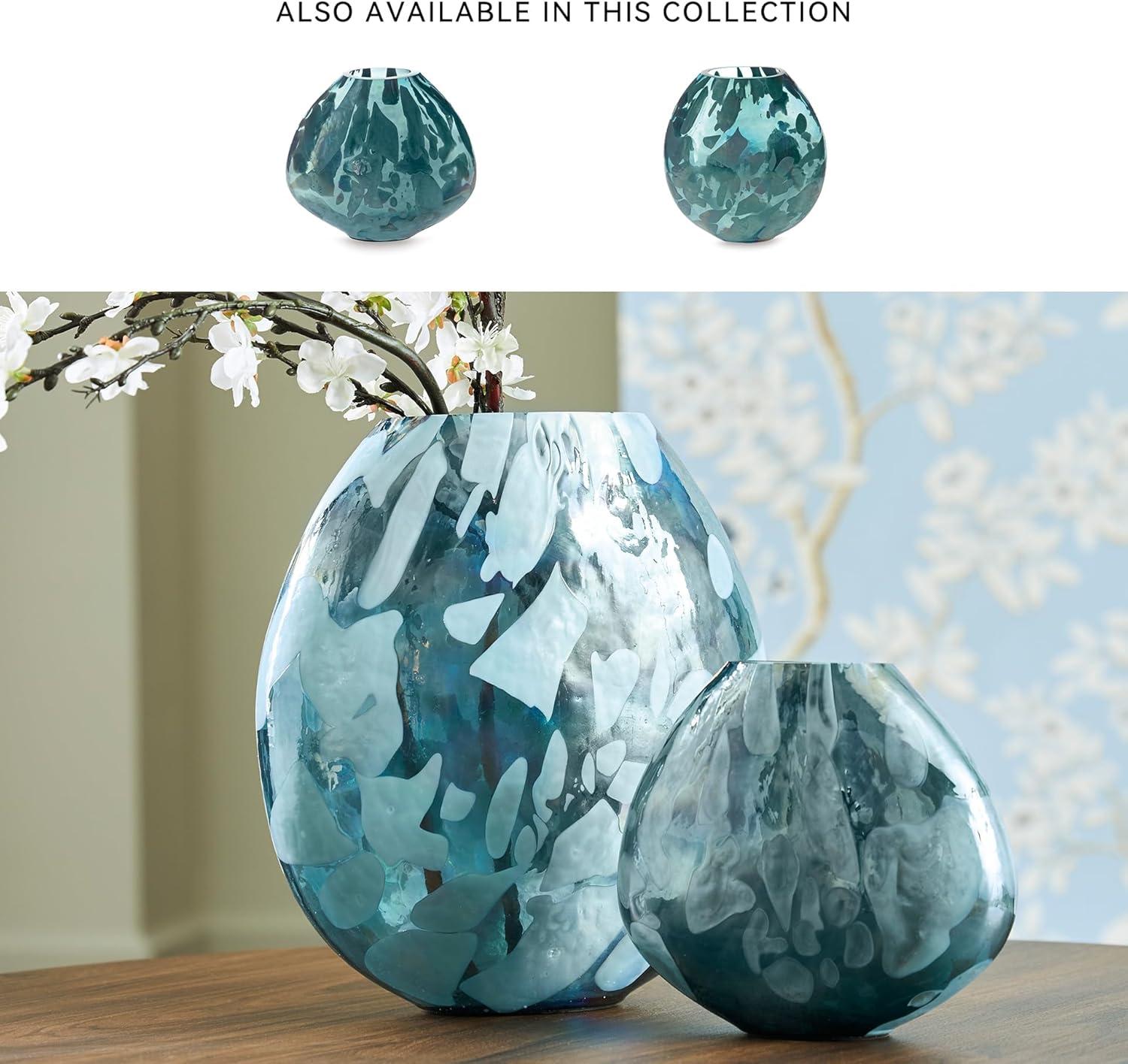 imageSignature Design by Ashley Cartshaw Contemporary Abstract Watertight Glass 1175 Vase GreenGreen