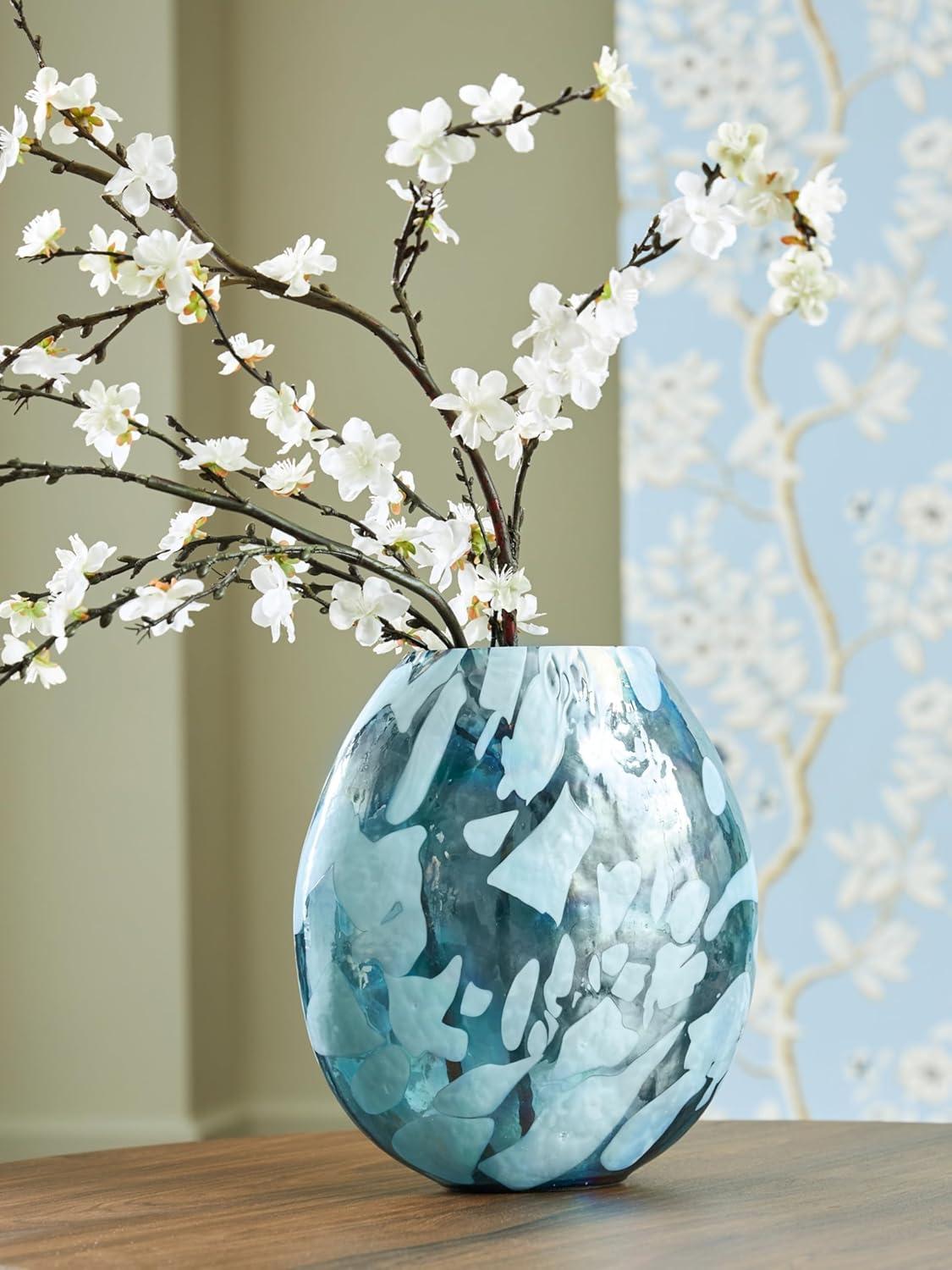 imageSignature Design by Ashley Cartshaw Contemporary Abstract Watertight Glass 1175 Vase GreenGreen