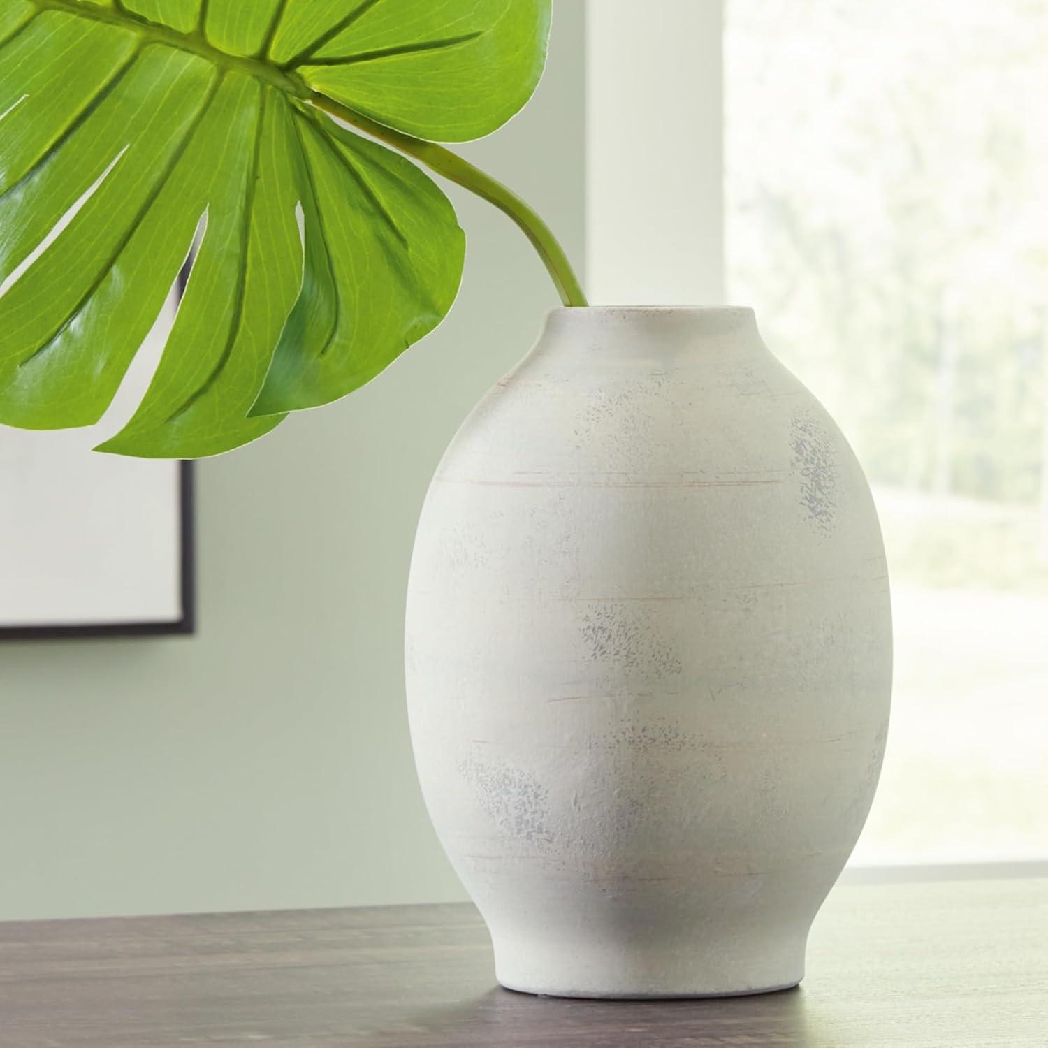 imageSignature Design by Ashley Clayson Vintage Indoor 10 Distressed Ceramic Tabletop Vase Beige amp Light Green10