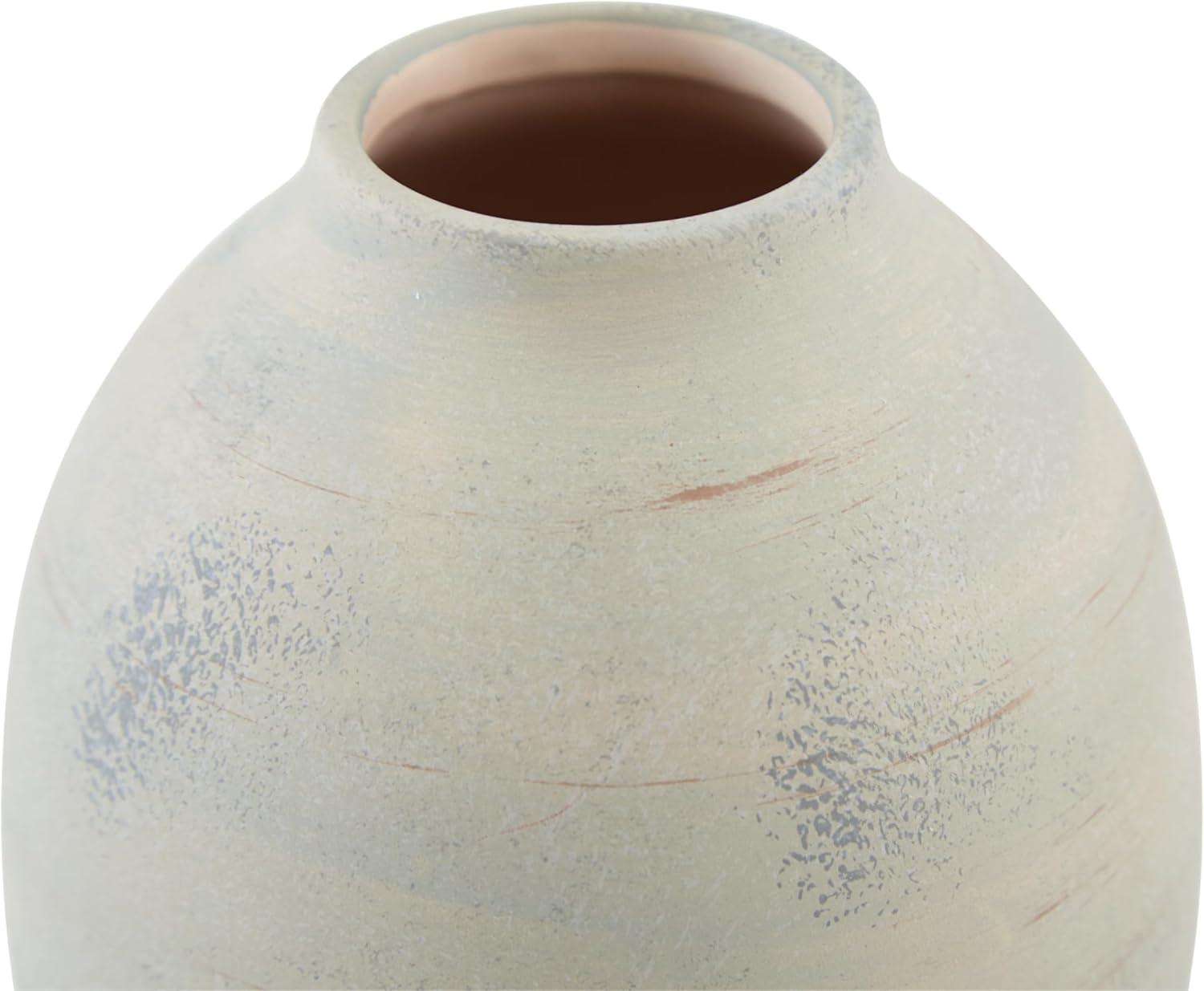imageSignature Design by Ashley Clayson Vintage Indoor 10 Distressed Ceramic Tabletop Vase Beige amp Light Green10