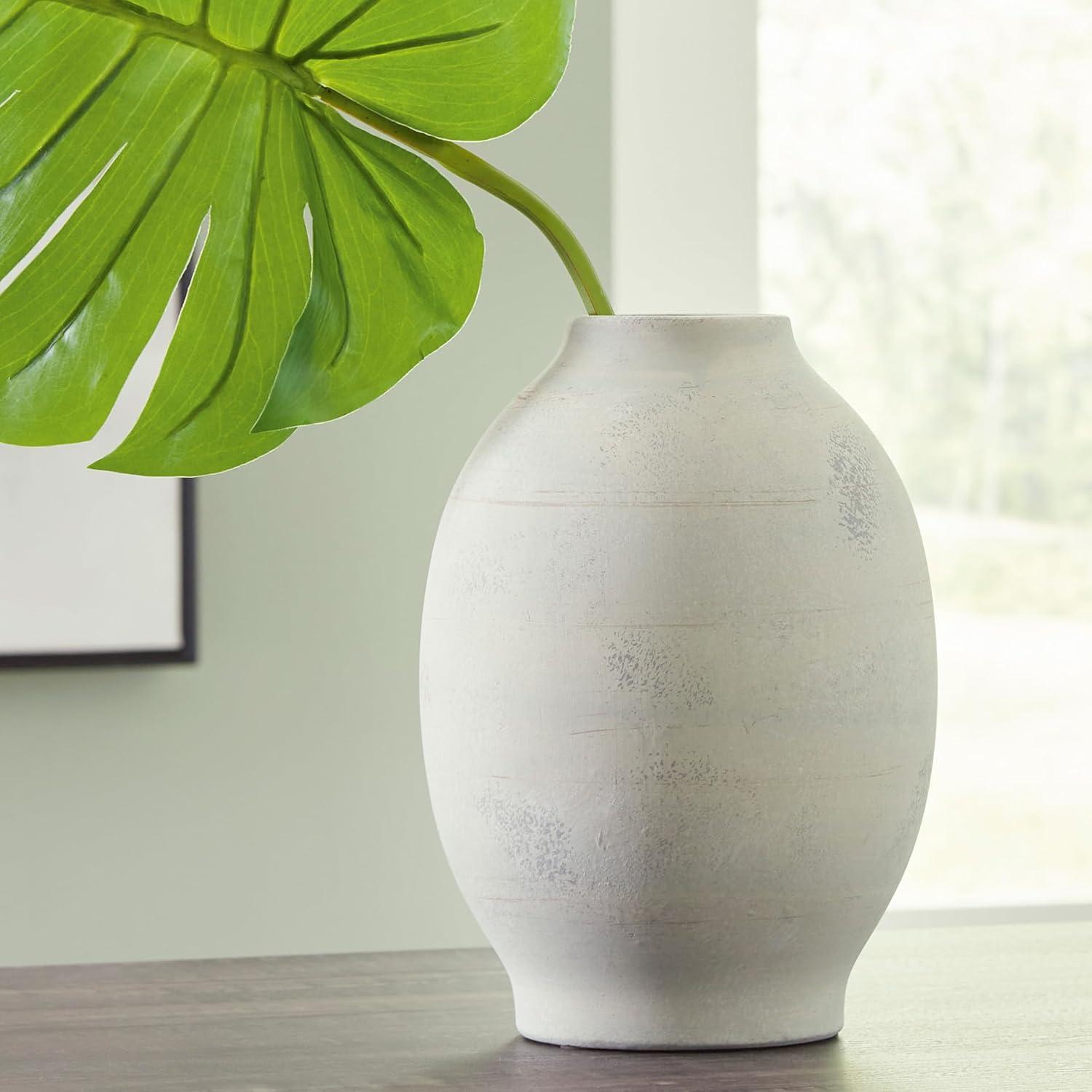 imageSignature Design by Ashley Clayson Vintage Indoor 10 Distressed Ceramic Tabletop Vase Beige amp Light Green10