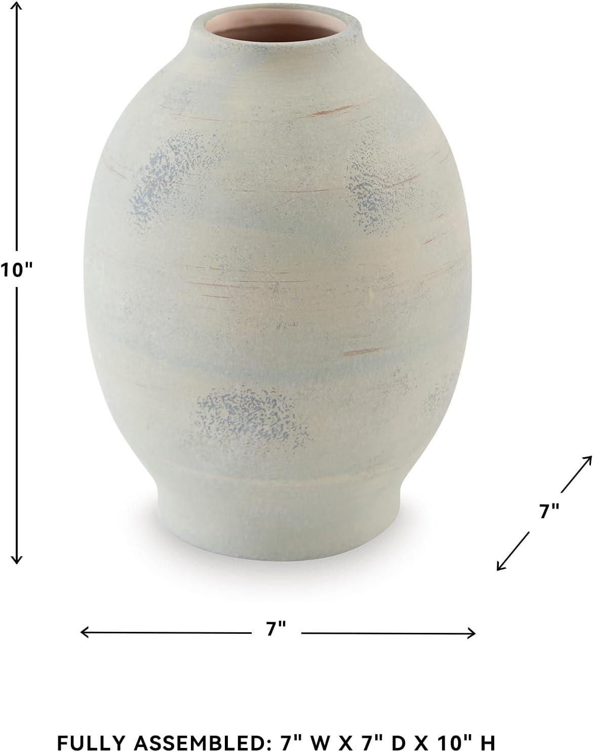 imageSignature Design by Ashley Clayson Vintage Indoor 10 Distressed Ceramic Tabletop Vase Beige amp Light Green10