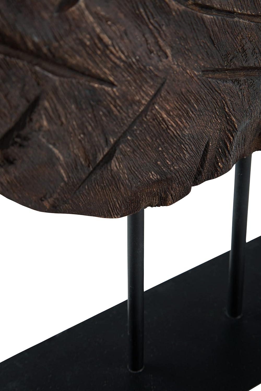 imageSignature Design by Ashley Dashburn Casual Antiqued Wood and Metal 12 Sculpture White amp BlackBlack Dark Brown