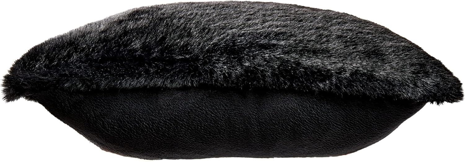 imageSignature Design by Ashley Gariland Modern Square Faux Rabbit Fur Accent Pillow 20 x 20 Inches GrayBlack