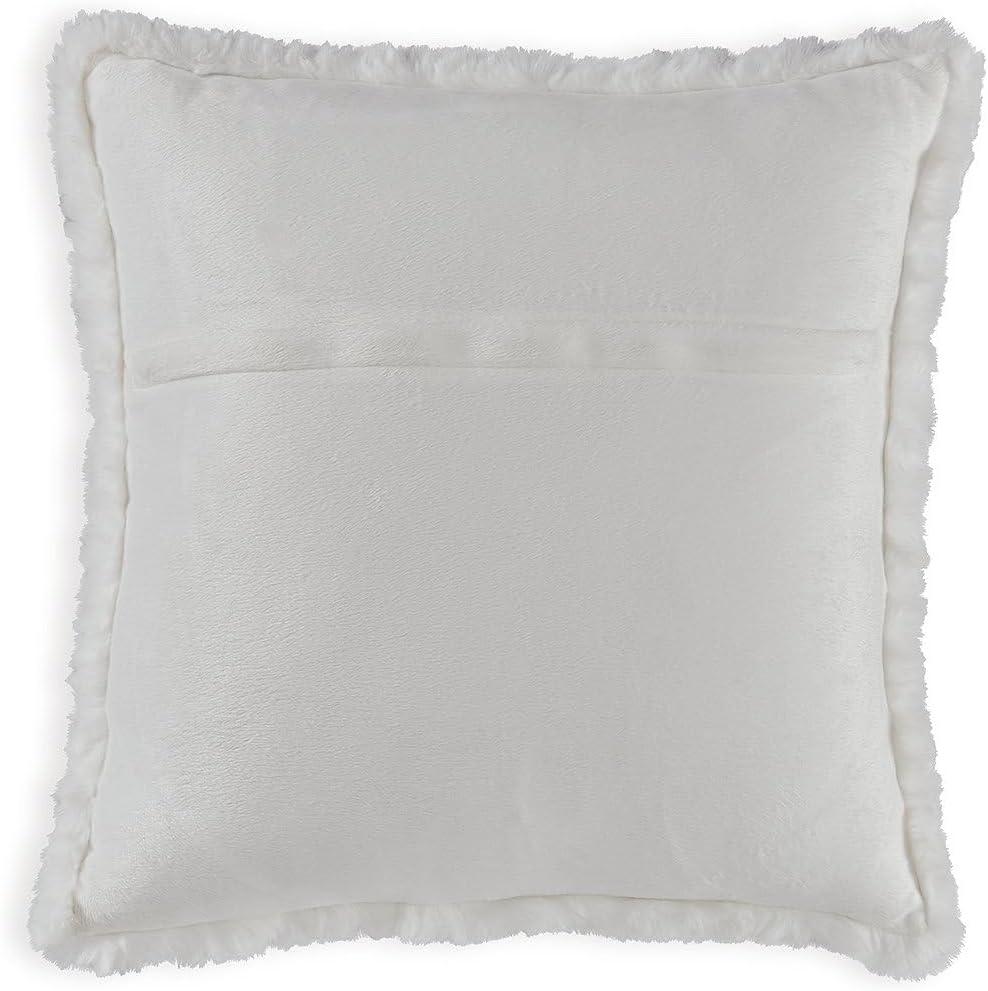 imageSignature Design by Ashley Gariland Modern Square Faux Rabbit Fur Accent Pillow 20 x 20 Inches GrayWhite