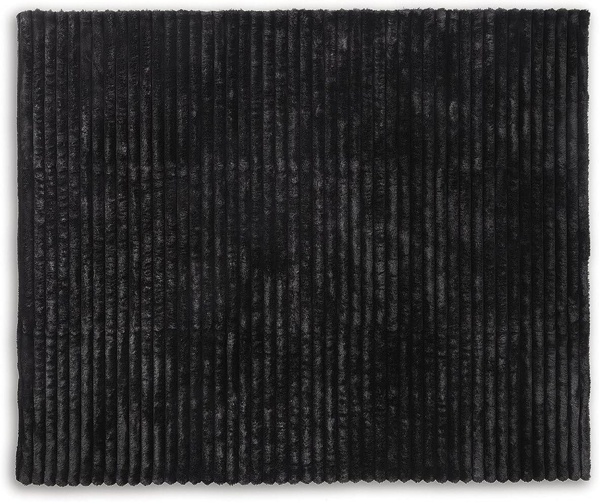 imageSignature Design by Ashley Gayelery Contemporary Machine Washable Knitted Throw BeigeBlack