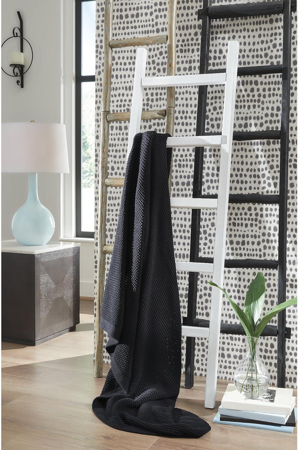 imageSignature Design by Ashley Gayelery Contemporary Machine Washable Knitted Throw BeigeKnit Black