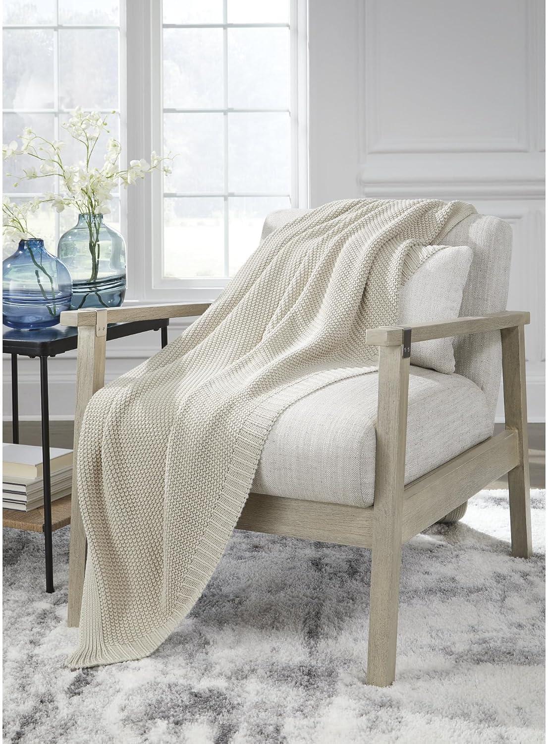 imageSignature Design by Ashley Gayelery Contemporary Machine Washable Knitted Throw BeigeSand