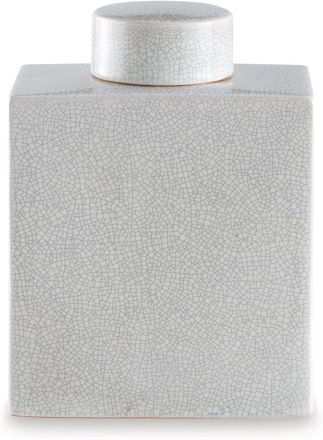 imageSignature Design by Ashley Haddworth Traditional Crackle Glazed Ceramic Jar with Topper White1549 Ounces