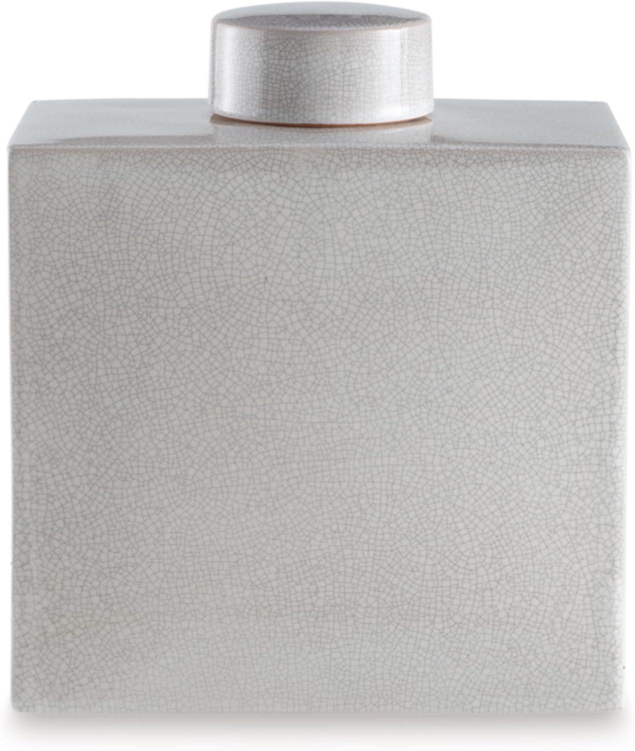imageSignature Design by Ashley Haddworth Traditional Crackle Glazed Ceramic Jar with Topper White4326 Ounces