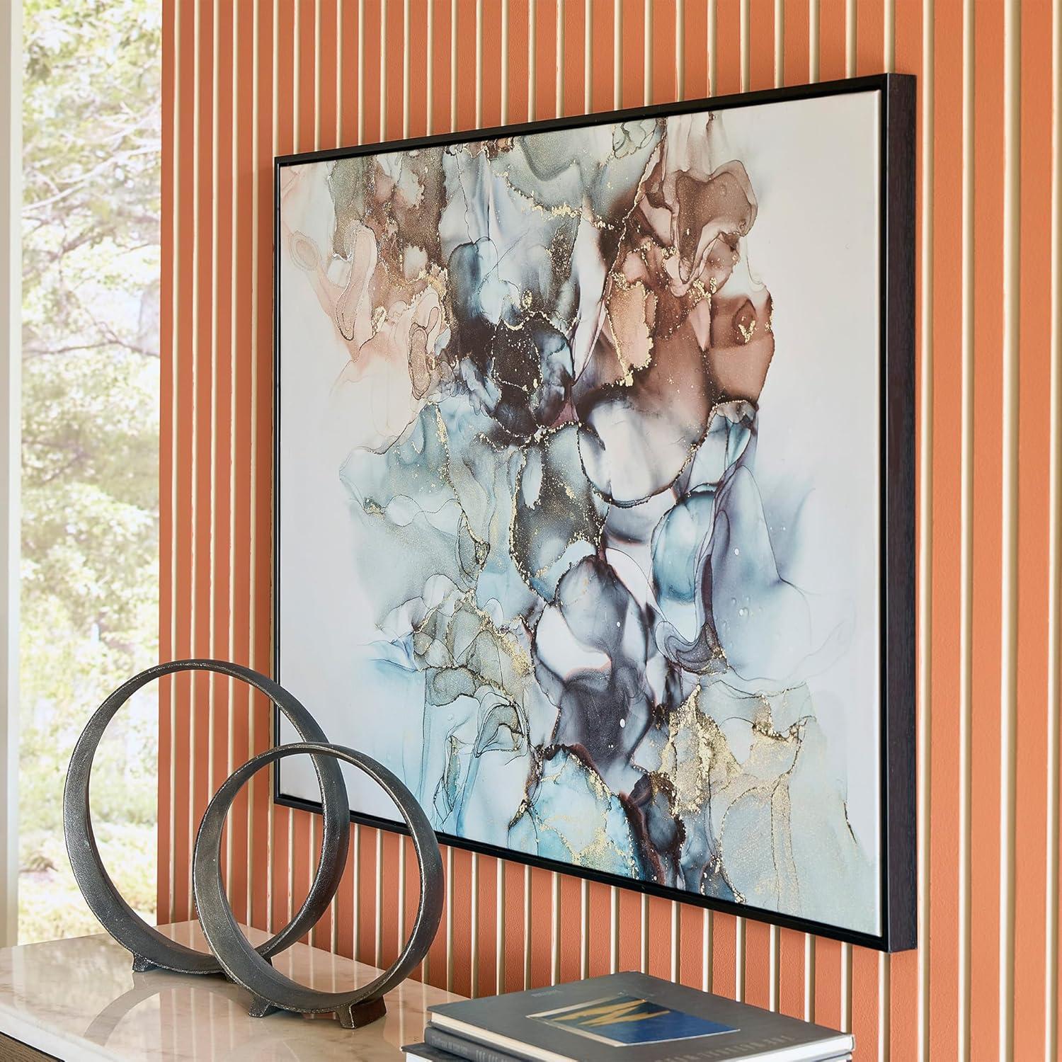 imageSignature Design by Ashley Jordsboro Contemporary Abstract Wall Art 40 x 30 Inches Blue amp Red