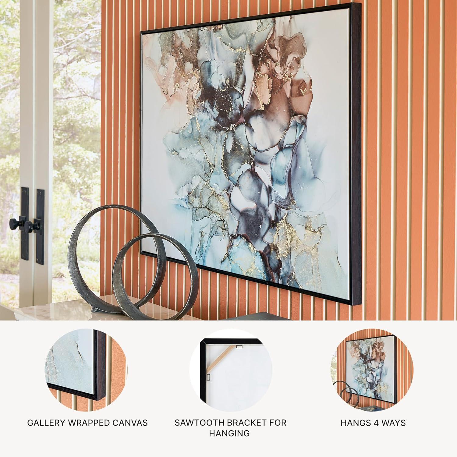 imageSignature Design by Ashley Jordsboro Contemporary Abstract Wall Art 40 x 30 Inches Blue amp Red