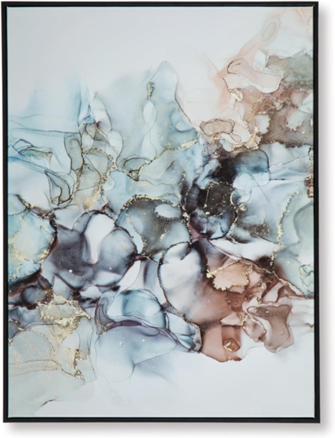 imageSignature Design by Ashley Jordsboro Contemporary Abstract Wall Art 40 x 30 Inches Blue amp Red
