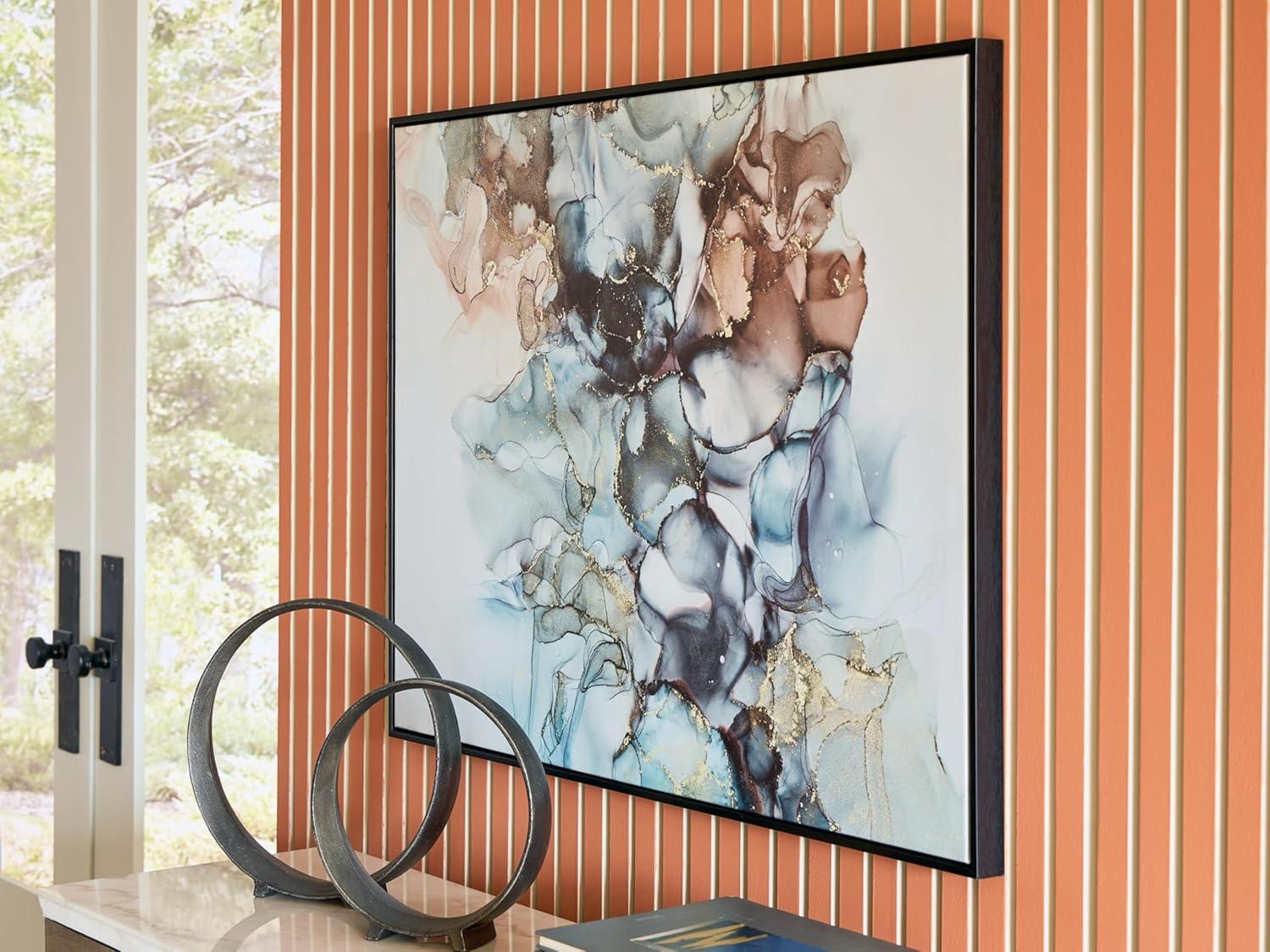 imageSignature Design by Ashley Jordsboro Contemporary Abstract Wall Art 40 x 30 Inches Blue amp Red