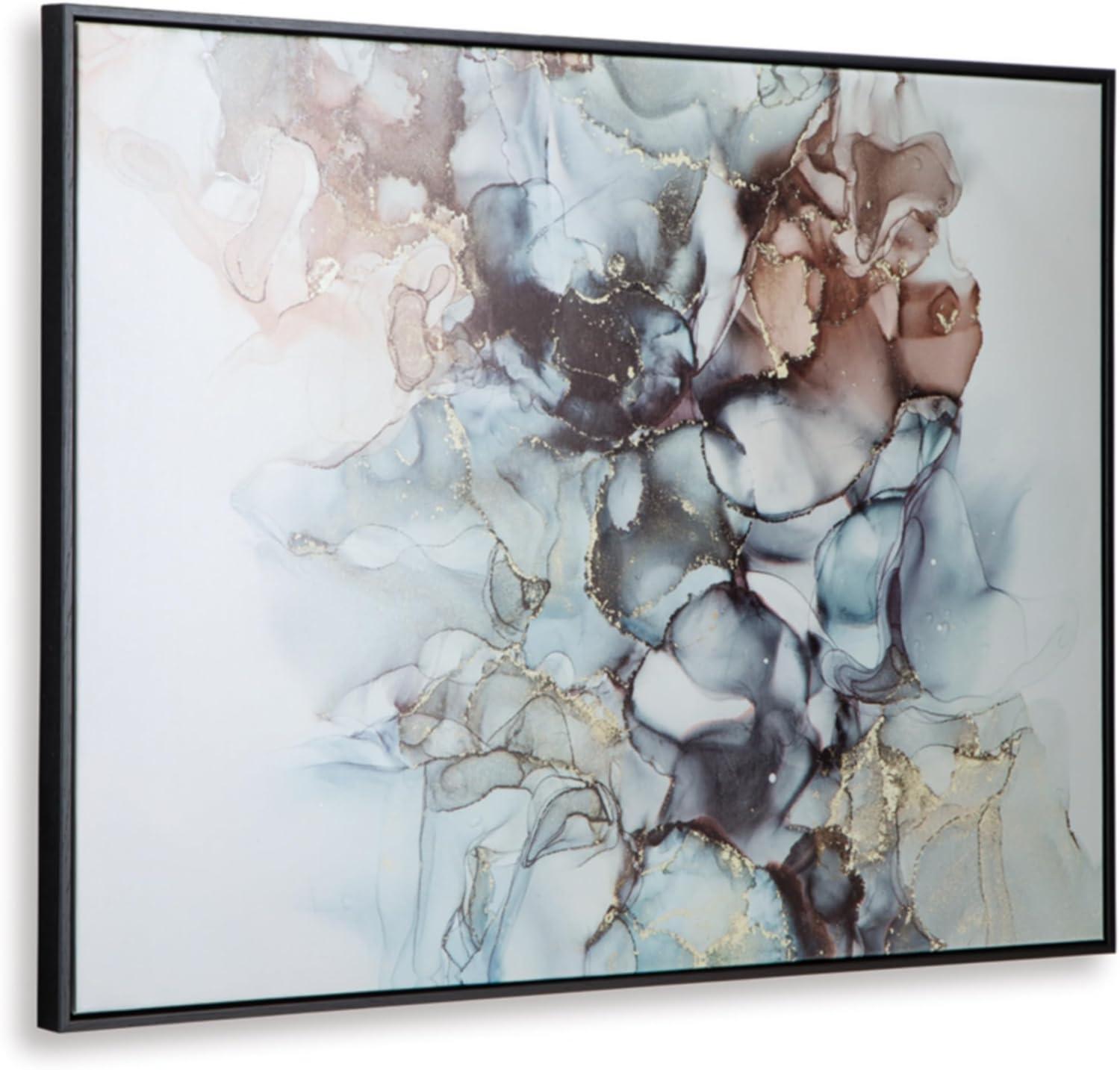 imageSignature Design by Ashley Jordsboro Contemporary Abstract Wall Art 40 x 30 Inches Blue amp Red