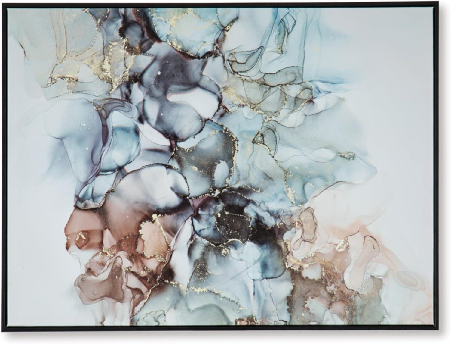 imageSignature Design by Ashley Jordsboro Contemporary Abstract Wall Art 40 x 30 Inches Blue amp Red