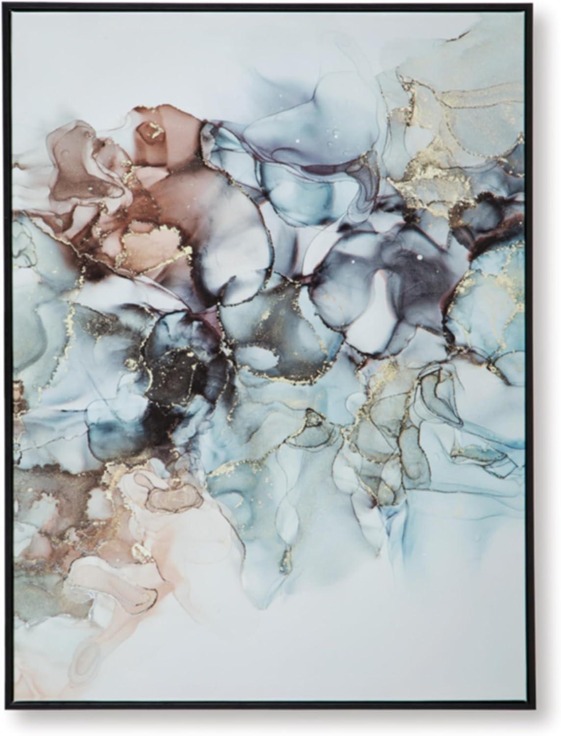 imageSignature Design by Ashley Jordsboro Contemporary Abstract Wall Art 40 x 30 Inches Blue amp Red