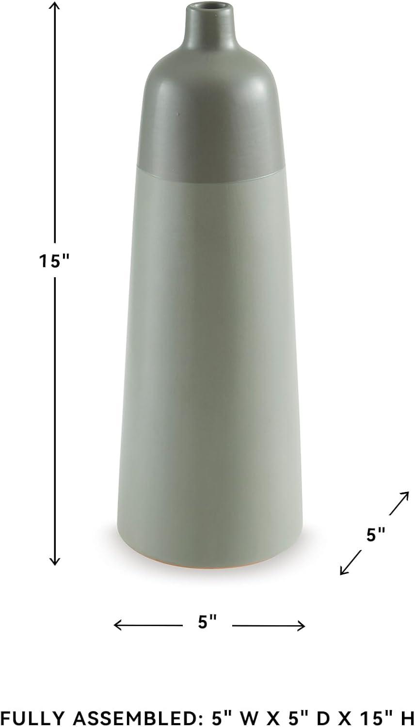 imageSignature Design by Ashley Peerland Contemporary Indoor 15 Glazed Ceramic Tabletop Vase Light Green15
