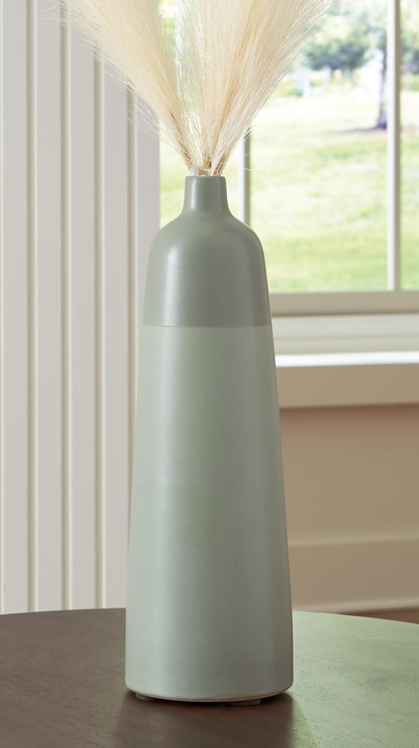 imageSignature Design by Ashley Peerland Contemporary Indoor 15 Glazed Ceramic Tabletop Vase Light Green15