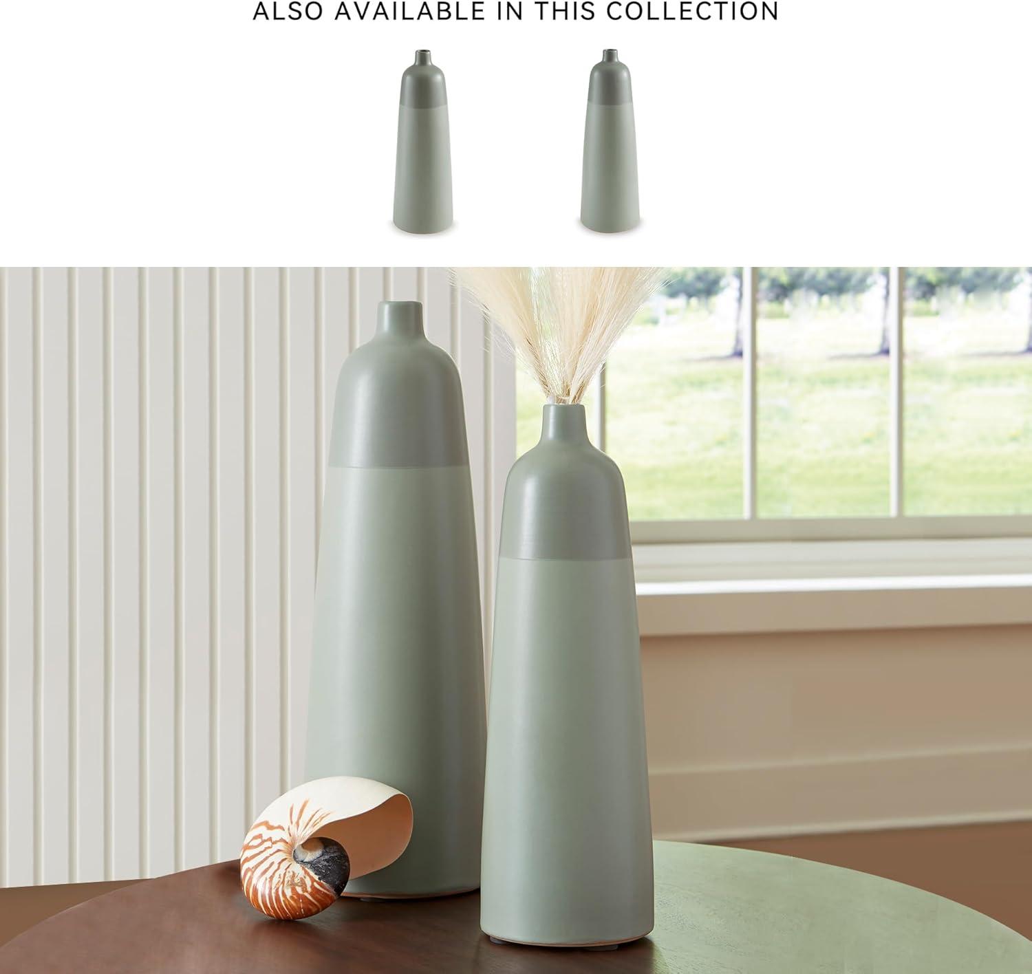 imageSignature Design by Ashley Peerland Contemporary Indoor 15 Glazed Ceramic Tabletop Vase Light Green15