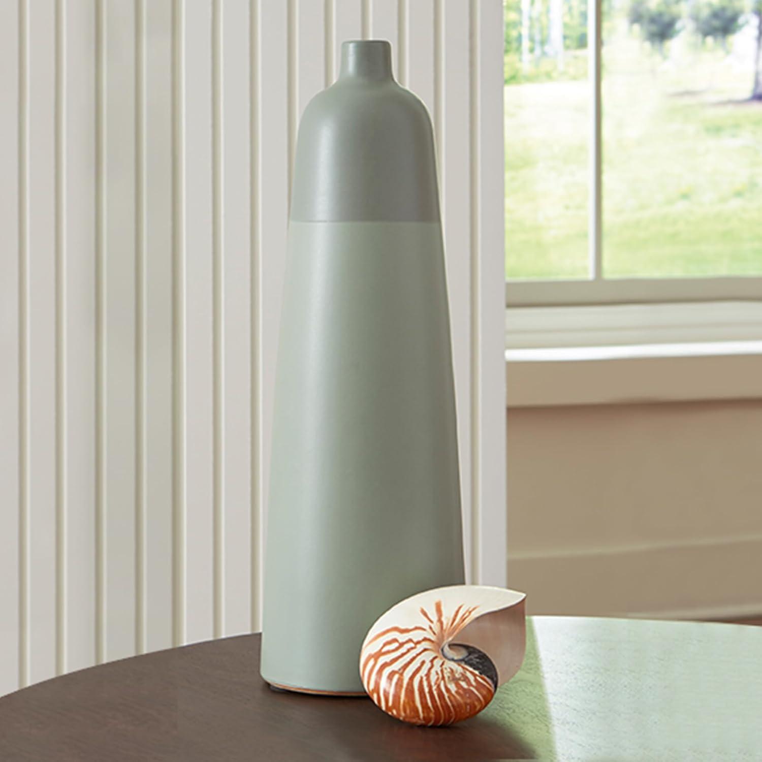 imageSignature Design by Ashley Peerland Contemporary Indoor 15 Glazed Ceramic Tabletop Vase Light Green18