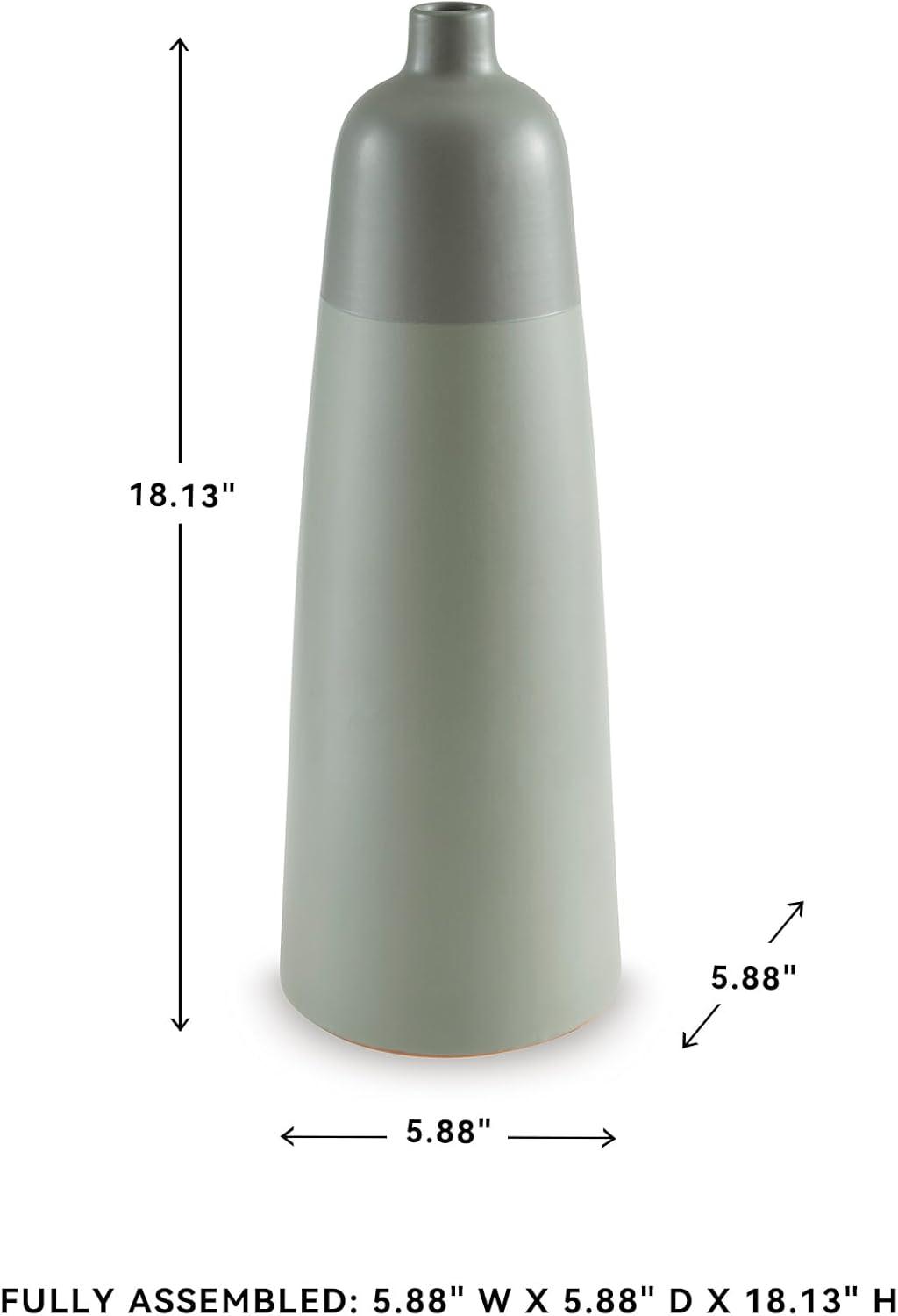 imageSignature Design by Ashley Peerland Contemporary Indoor 15 Glazed Ceramic Tabletop Vase Light Green18