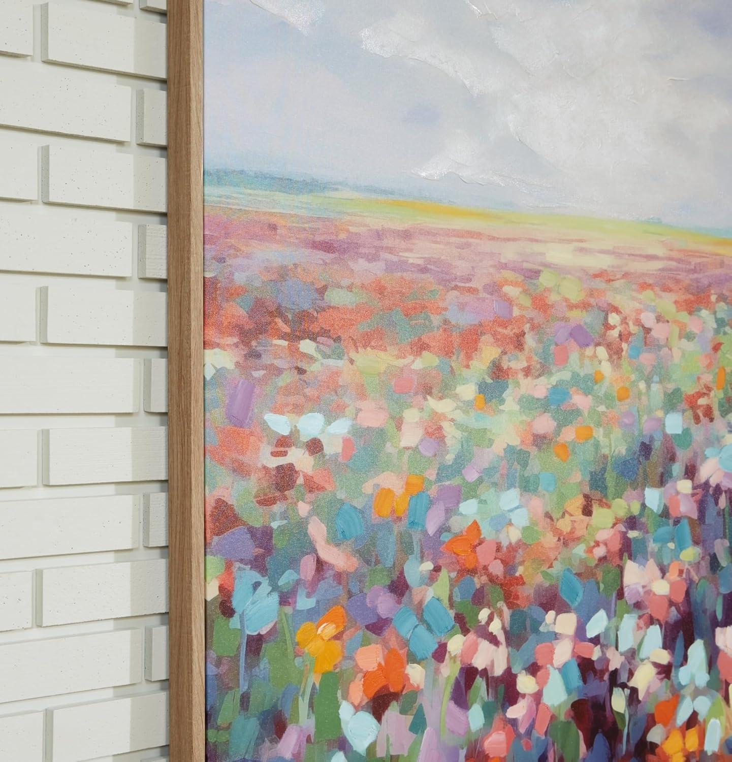 imageSignature Design by Ashley Sethford Classic Hand Painted Flower Wall Art 48 x 48 Inches Blue amp Orange