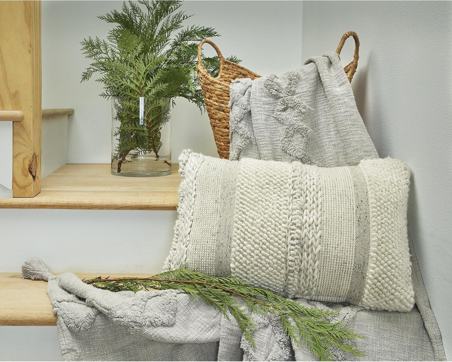 imageSignature Design by Ashley Standon Boho Pillow 22 W X 14 H Gray amp White