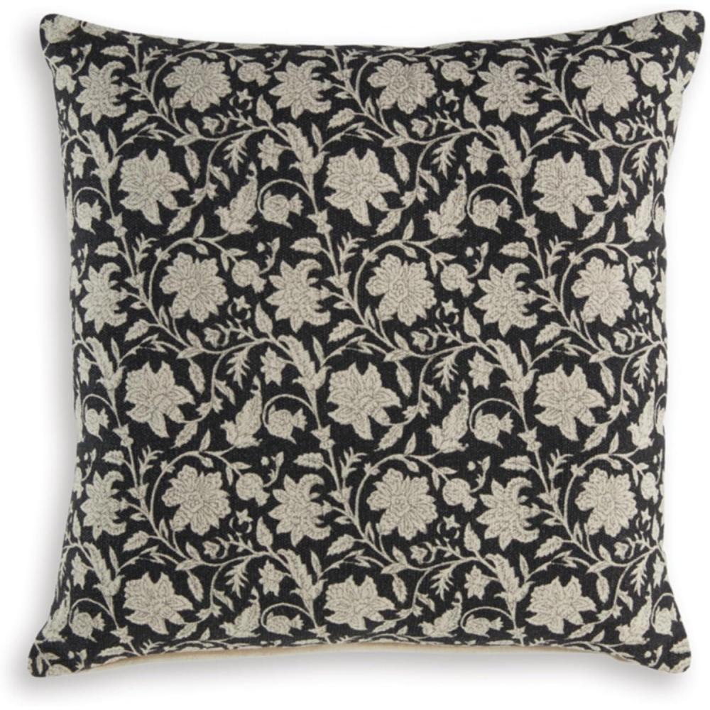 imageSignature Design by Ashley Alanderson Pillow Square Machine Washable Cover Printed Design Cotton amp Linen Blend 20 W x 5 D x 20 H Black amp Beige