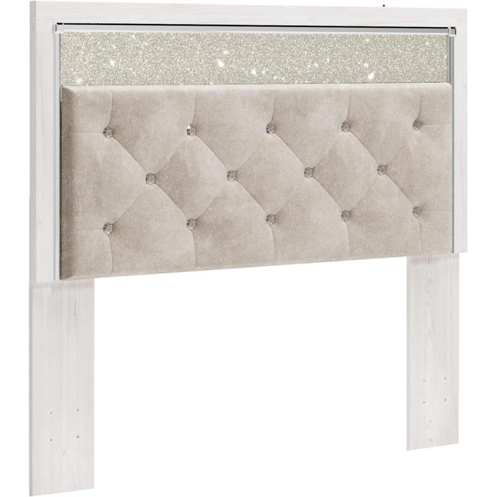 imageSignature Design by Ashley Altyra QueenFull Glam Upholstered Panel Headboard WhiteQueen