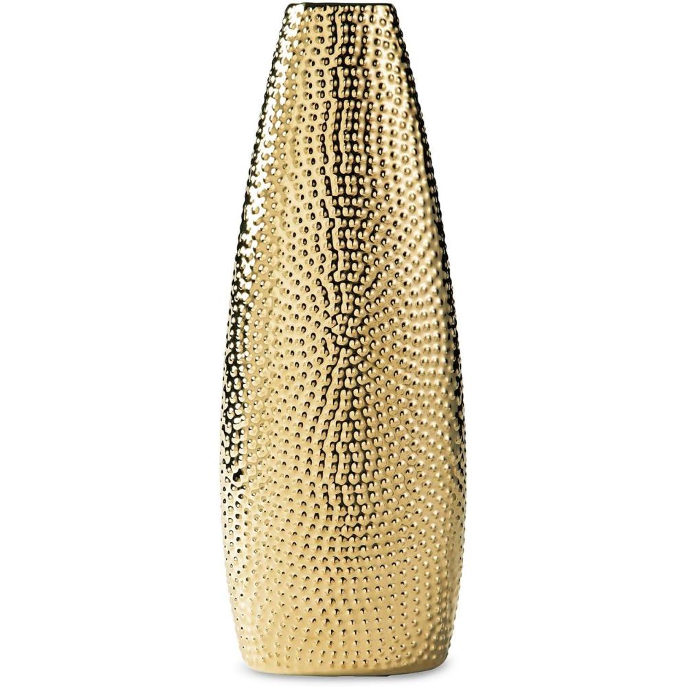 imageSignature Design by Ashley Efim Large Contemporary Ceramic Vase MetallicMetallic