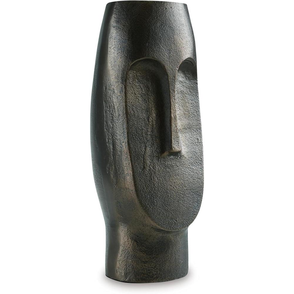 imageSignature Design by Ashley Elanman Contemporary Indoor 13 Cast Aluminum Tabletop Vase with Wide Mouth Gray amp Dark Brown13