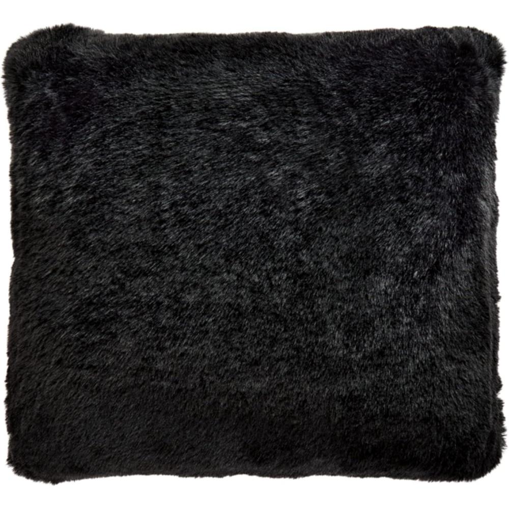 imageSignature Design by Ashley Gariland Modern Square Faux Rabbit Fur Accent Pillow 20 x 20 Inches GrayBlack