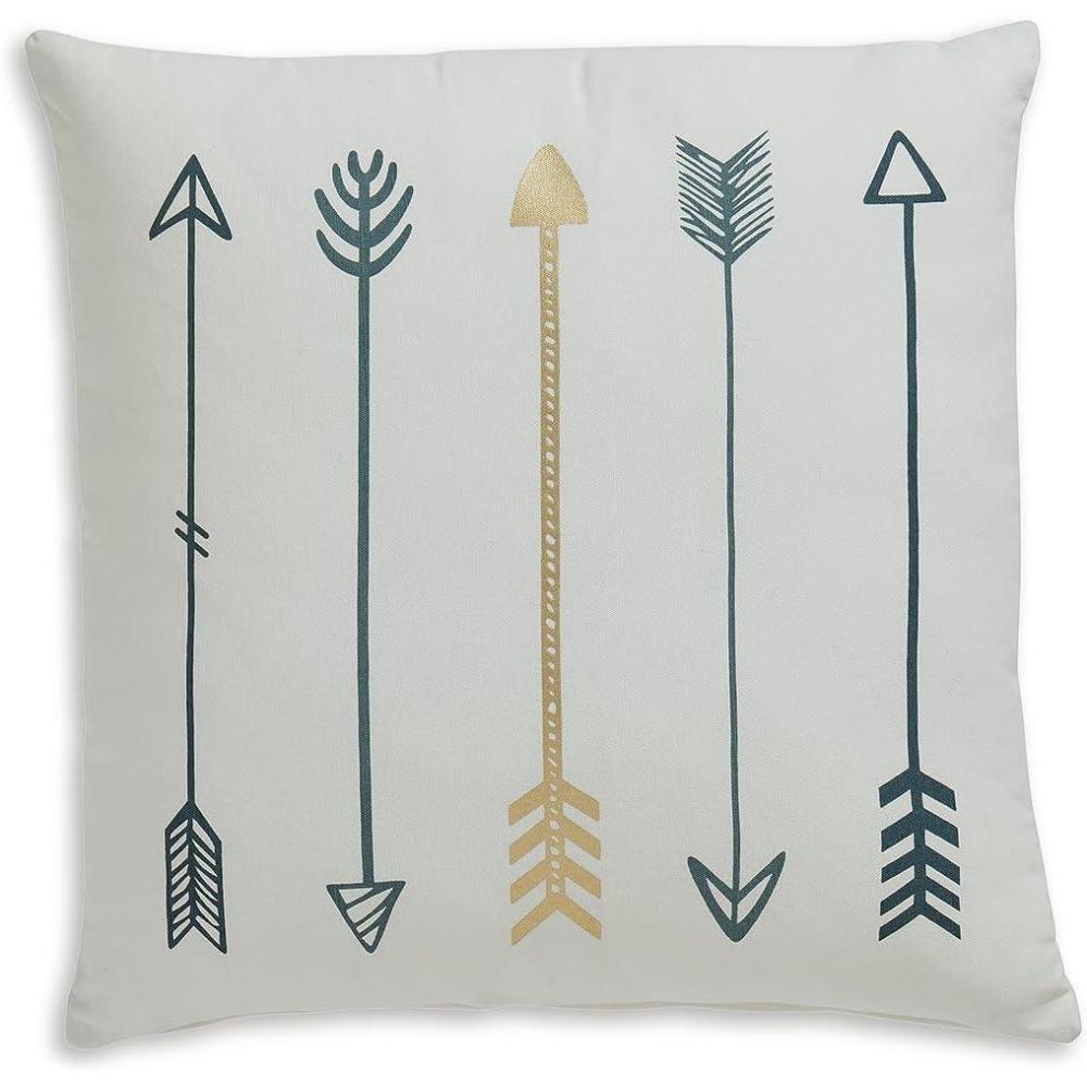 imageSignature Design by Ashley Gildan Arrow Throw Pillow 20 x 20 Inches Teal White amp Gold