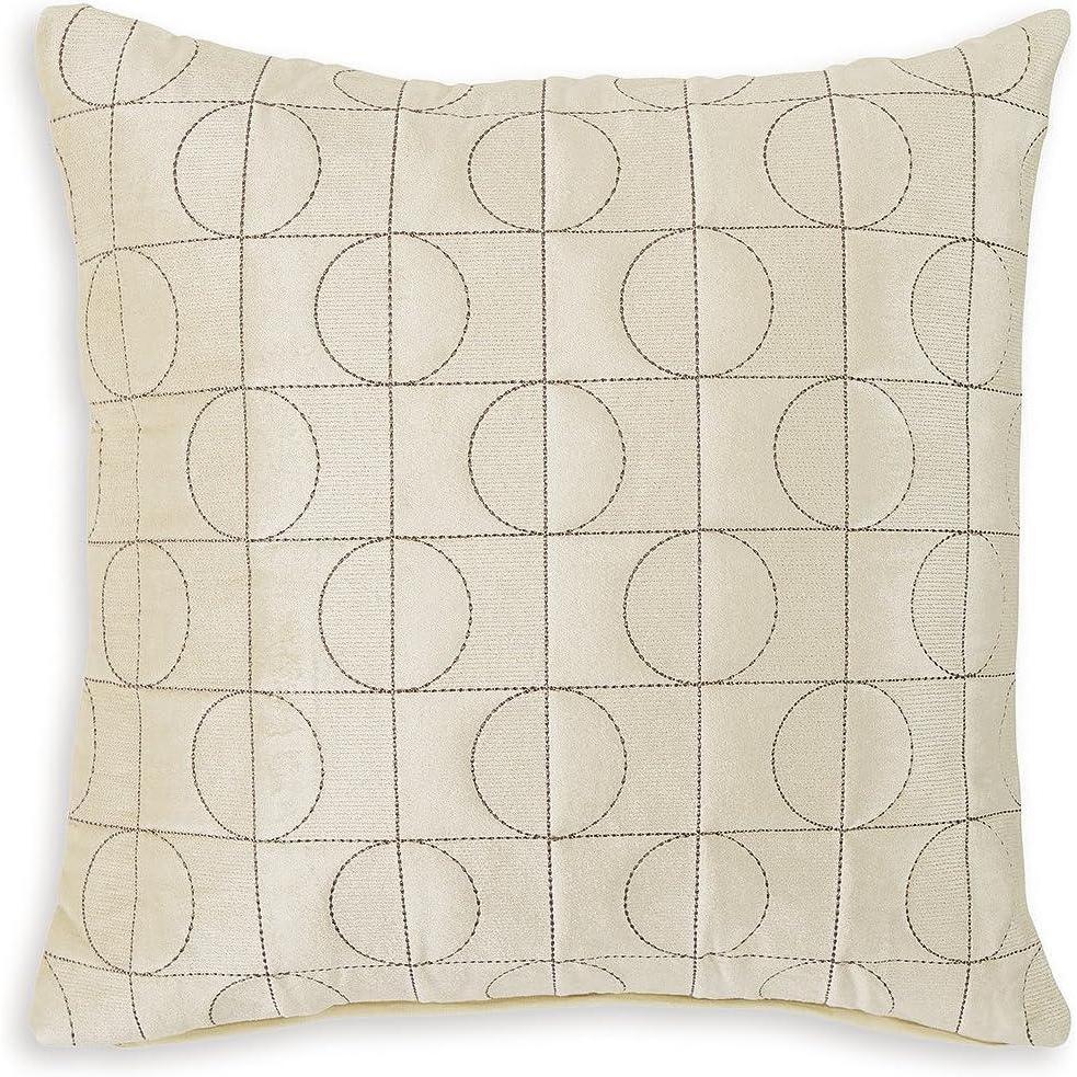imageSignature Design by Ashley Kydner Art Deco Indoor Geometric Velvety 22 x 22 Inches Pillow with Zipper Closure BeigeBeige