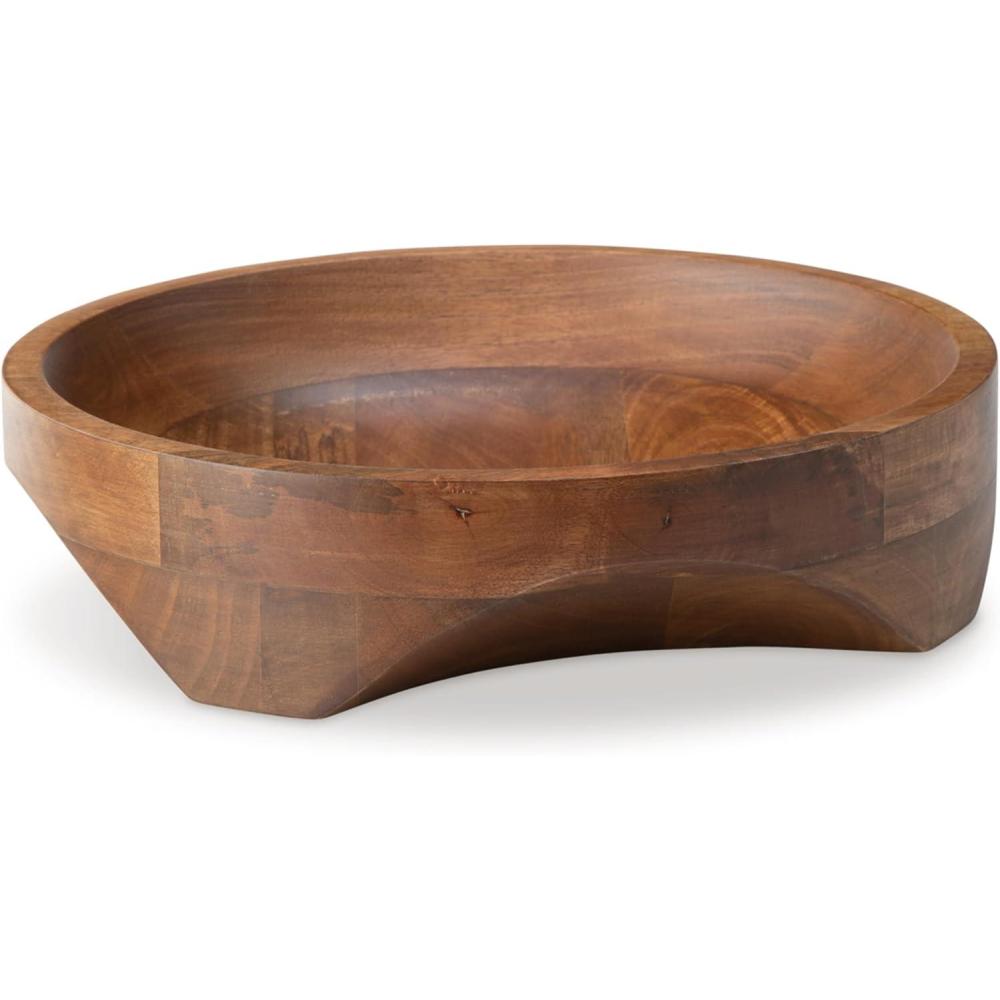 imageSignature Design by Ashley Myrtewood Classic Indoor Round Wood Bowl Light Brown