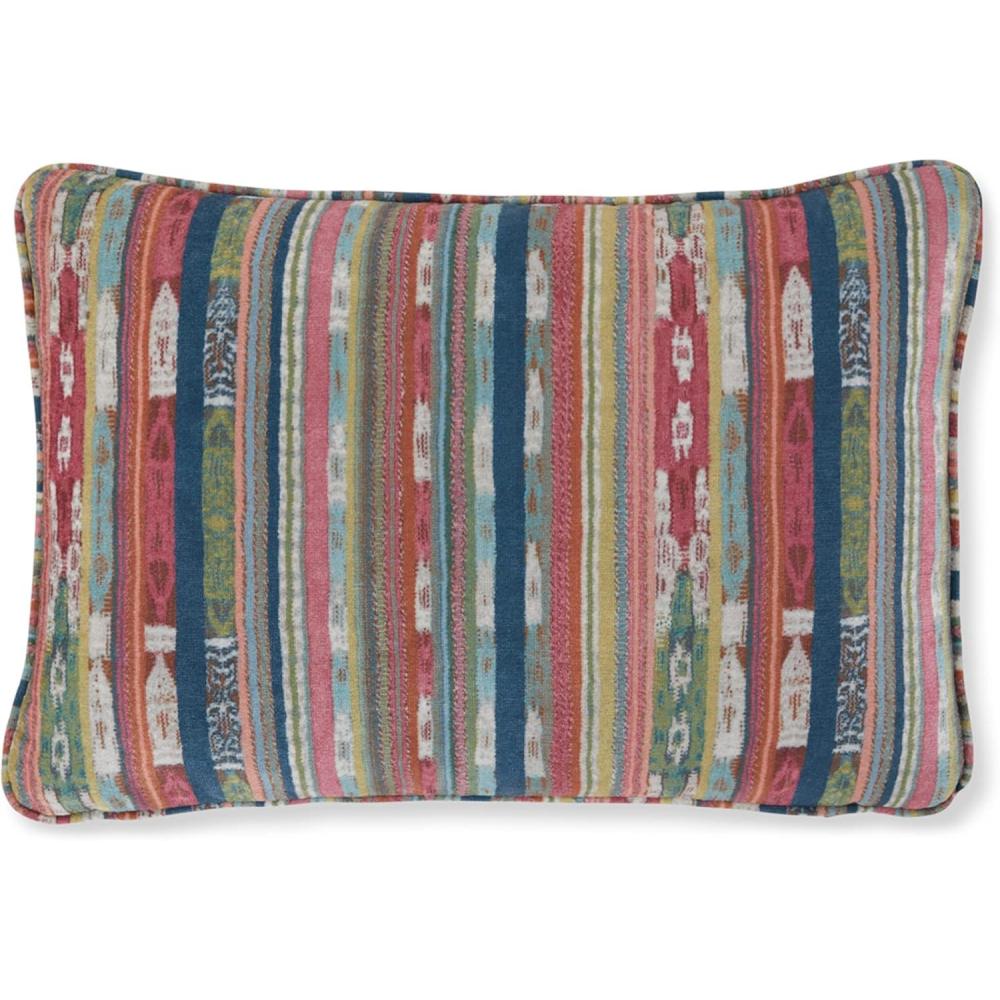 imageSignature Design by Ashley Orensburgh Bohemian Rectangular Polyester Pillow with Stripe Design 23 x 16 Blue amp Red