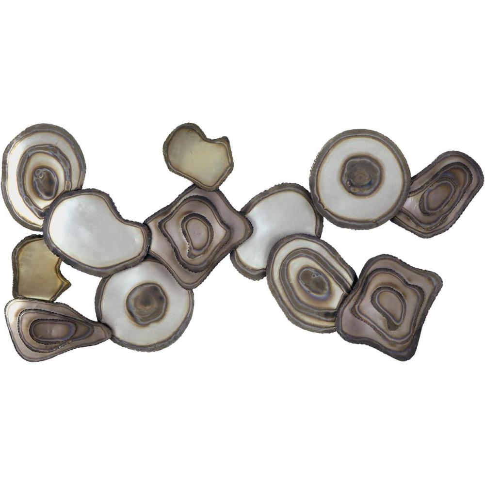 imageSignature Design by Ashley Worthman Contemporary Metal Abstract Wall Decor 40 x 20 Inches Dark Brown amp Light Gray
