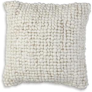 Signature Design by Ashley Aavie Farmhouse Square Wool Accent Pillow, 20 x 20 Inches, White