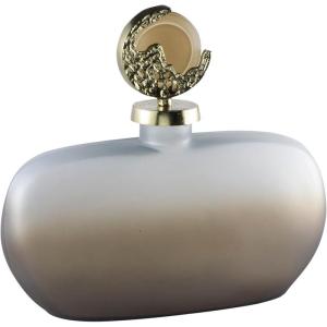Signature Design by Ashley Acario Traditional Frosted Glass Jar with Cast Aluminum Topper, Light Brown & Metallic(304.6 Ounces)